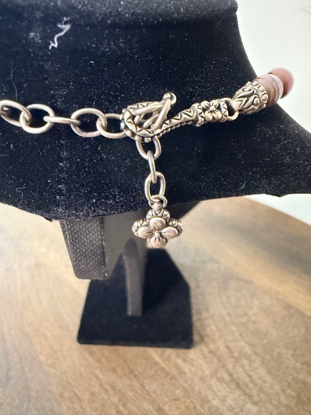 Pearl and Sterling Silver Skeleton Key Necklace - Picture 3 of 7
